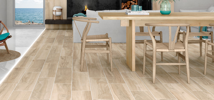 carrelage imitation parquet dans le salon